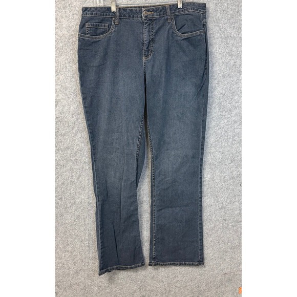 Coldwater Creek Denim - Coldwater Creek Womens Dark Wash Straight Leg Denim Jeans Blue Mid Rise Size 16